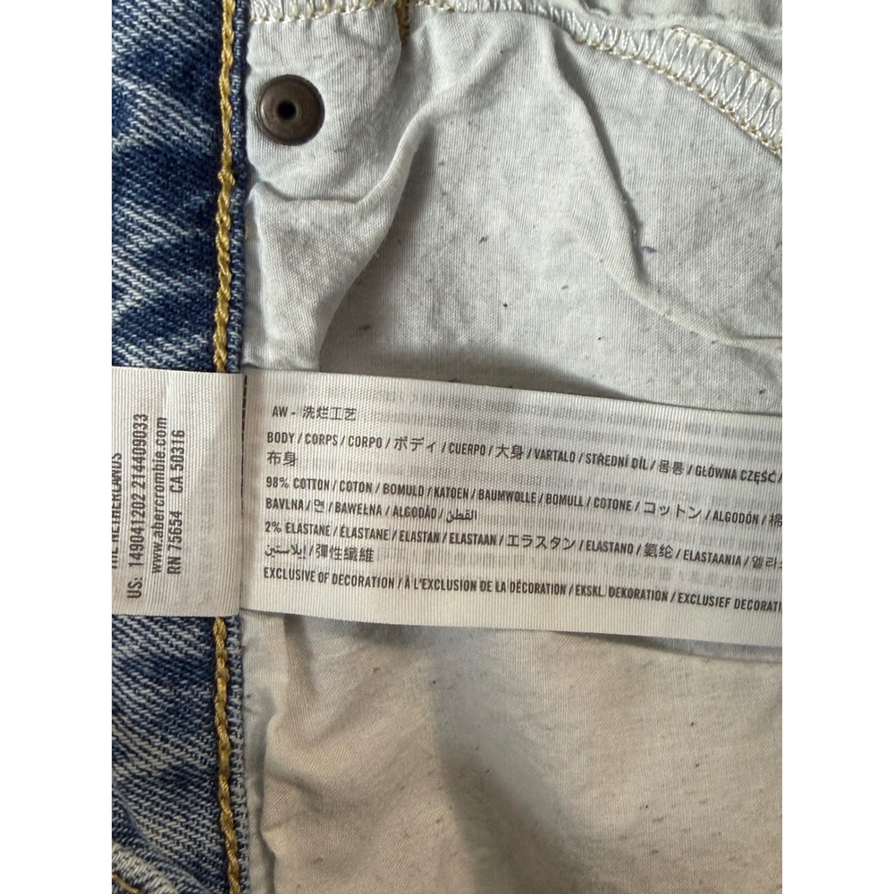 Abercrombie & Fitch Boyfriend Short Women 28 6 Blue Distressed Mid Rise Festival - Picture 3 of 8